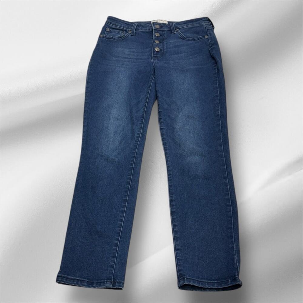 POPSUGAR Women’s 8 BUTTON FLY ANKLE Blue Jeans - Picture 2 of 3